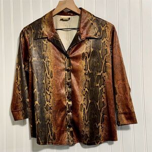 Brown Snake Print Women's Top